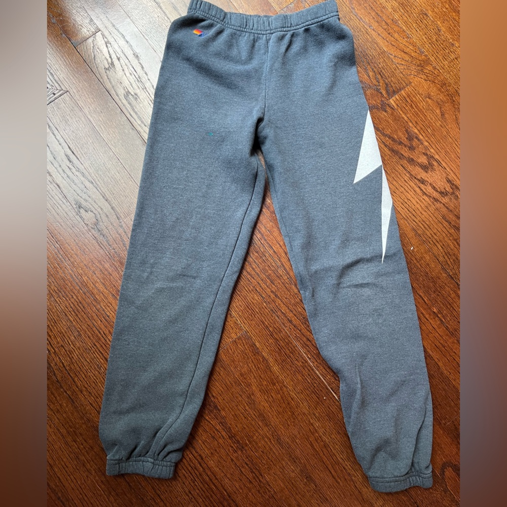 Aviator Nation kids black/charcoal bolt joggers size 14